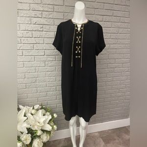 Micheal kors black with gold chains shift dress (Large)